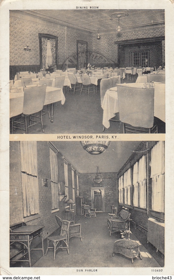 USA - CP 1932 - HOTEL WINDSOR PARIS KY - SUN PARLOR /1 - Autres & Non Classés