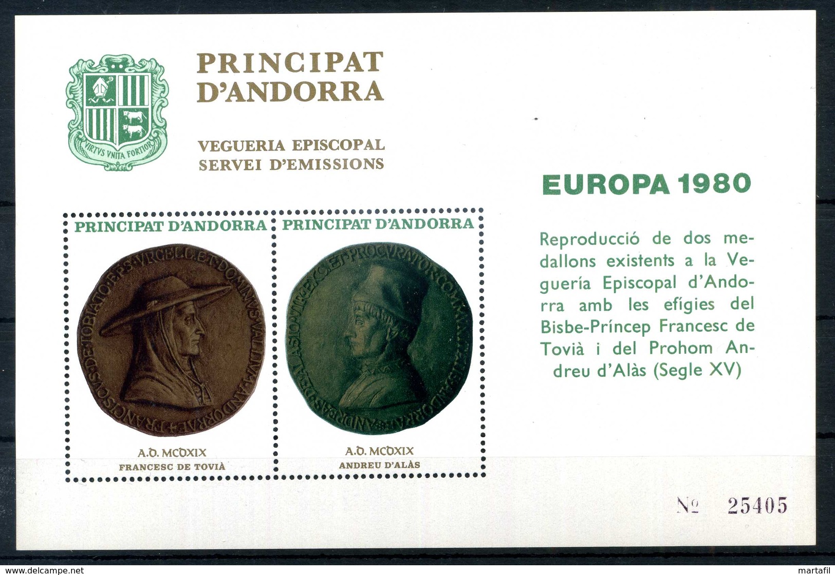 ERINNOFILIA / Andorra Europa 1980 - Erinnophilie