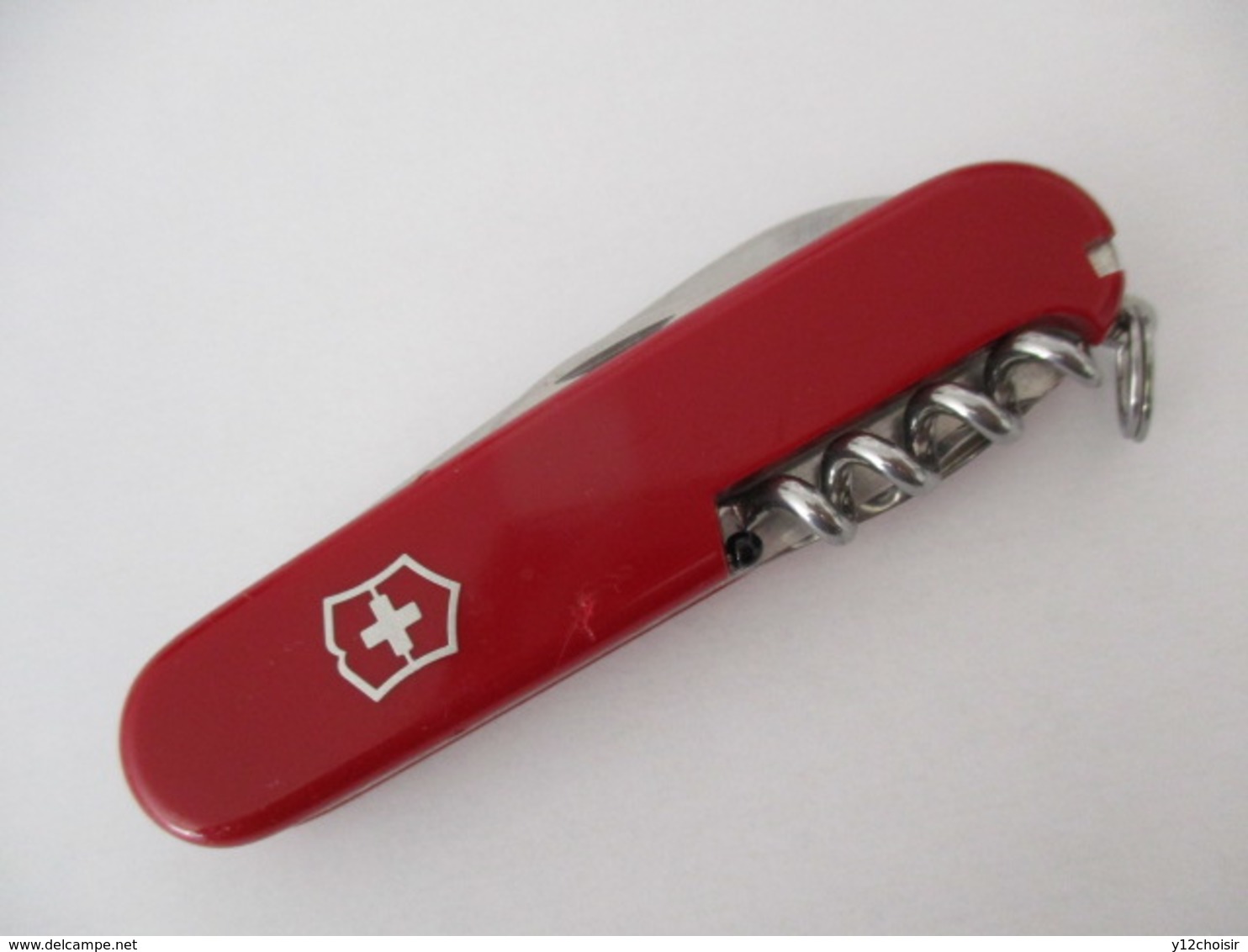 COUTEAU OFFICIER SUISSE VICTORINOX SWISS MADE STAINLESS AIGUILLE TETE NOIRE TIRE-BOUCHON INTERHOME