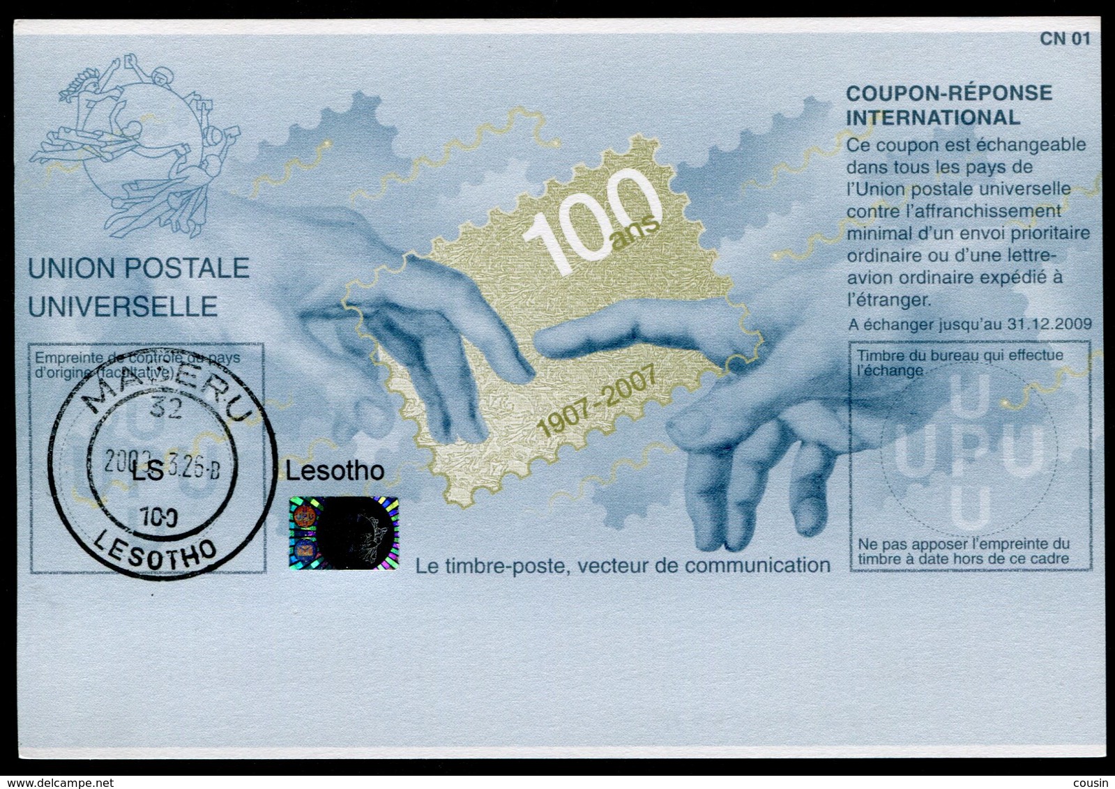 LESOTHO  100 ANS !   20070419  Coupon Réponse International / International Reply Coupon - Lesotho (1966-...)