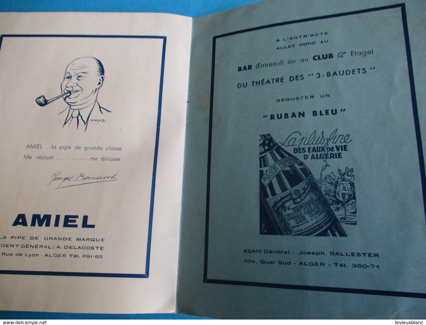 Théâtre des 3- Baudets/G Bernardet - PJ Vaillard- Chr Vebel/ Vernay-May- Mesnil/Rue Mogador/ALGER/ 1945- 1950   PROG182