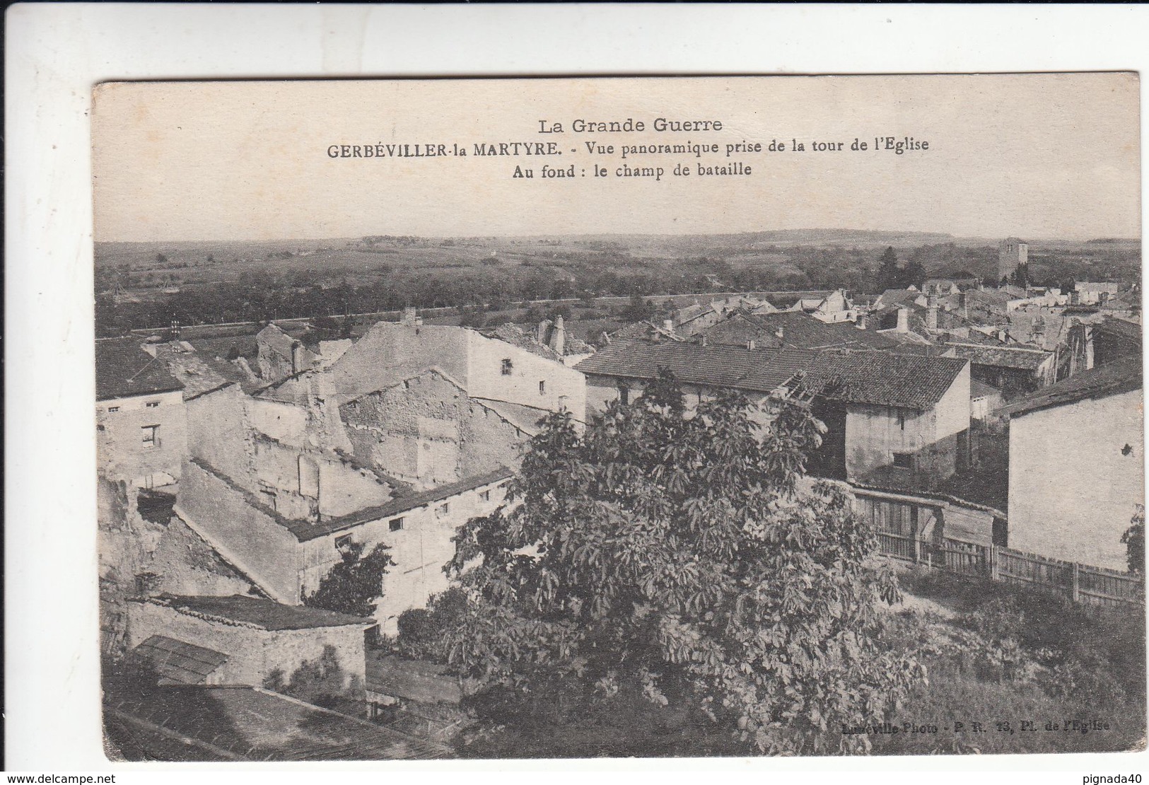 Cp , MILITARIA , La Grande Guerre , GERBÉVILLER-la-MARTYRE , Vue Panoramique Prise De La Tour De L'Église - War 1914-18