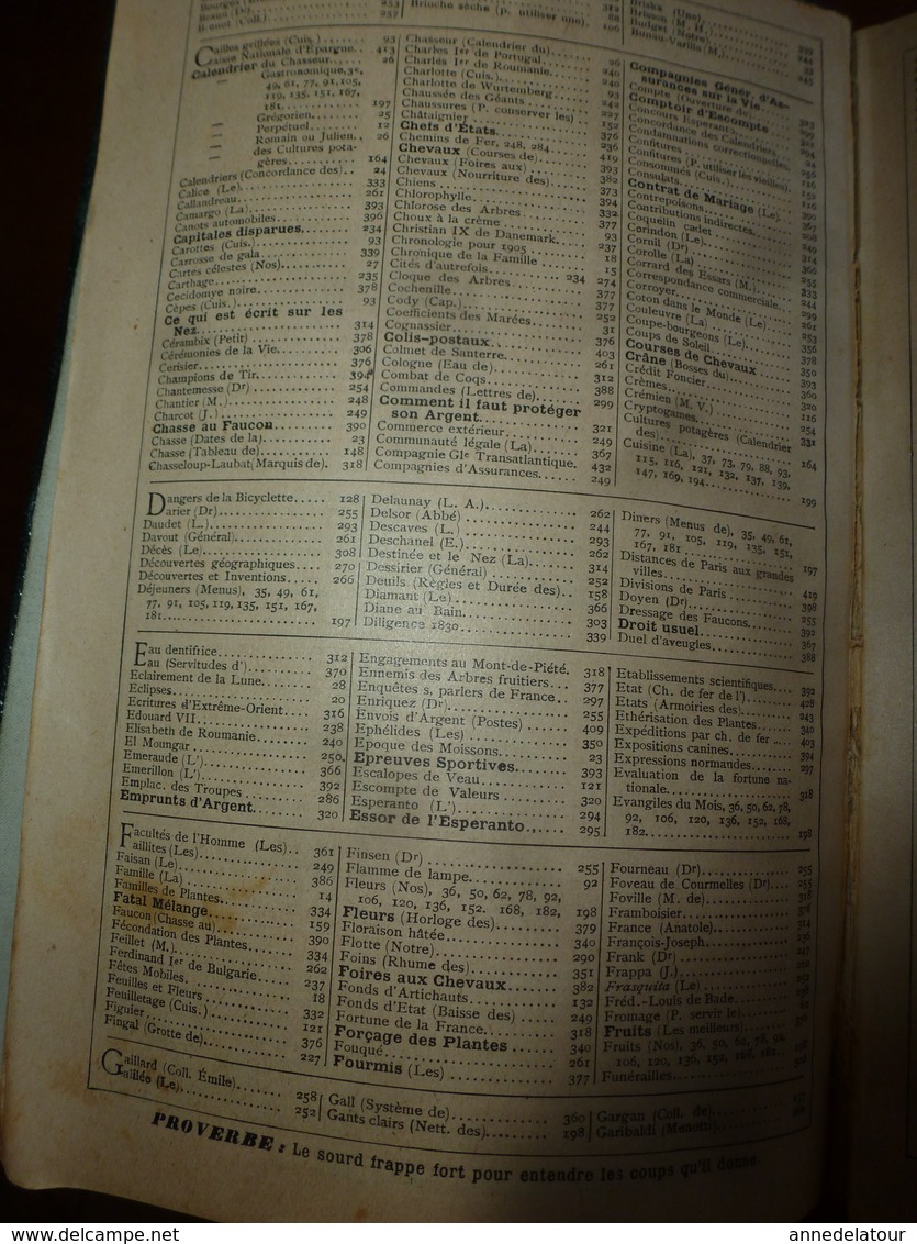 1905 L'HORLOGE DE FLORE ; etc ---->édition originale de luxe ALMANACH HACHETTE