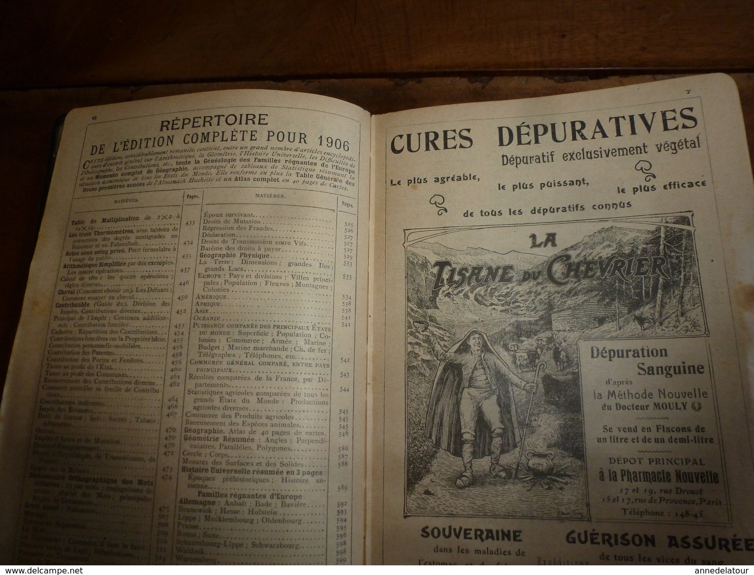 1906 Benjamin Rabier;Massages;etc----> ALMANACH HACHETTE  édition luxe (Petite Encyclopédie Populaire)