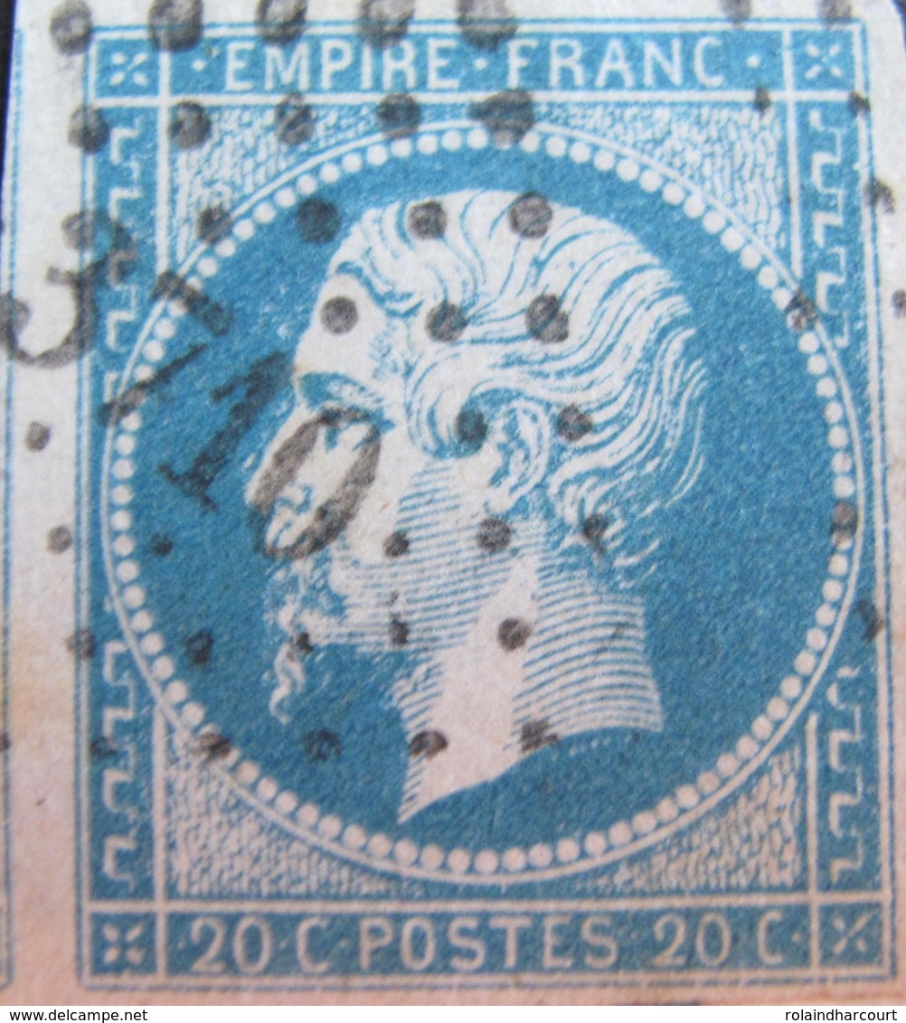 R1624/341 - NAPOLEON III N°14A (sur Support) - PC 3710 BUREAU SUPPLEMENTAIRE : ALGER (ALGERIE) INDICE 3 - 1853-1860 Napoleon III
