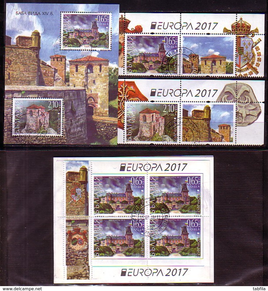 BULGARIA - 2017 - EUROPA - Fortresses - Set + Bl + Carnet - Obl. - Gebraucht