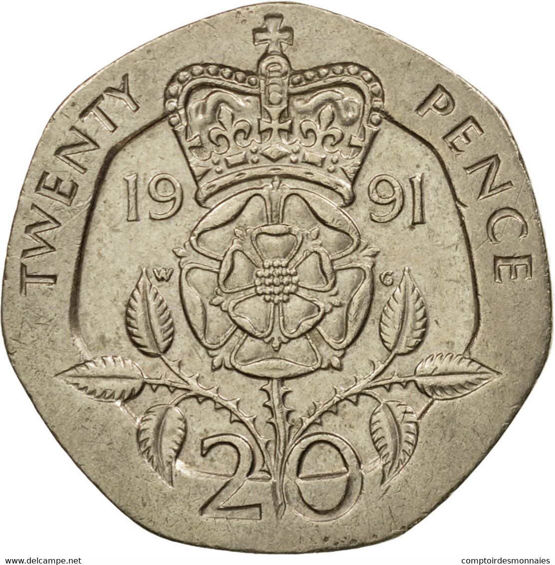 Monnaie, Grande-Bretagne, Elizabeth II, 20 Pence, 1991, TTB, Copper-nickel - 20 Pence