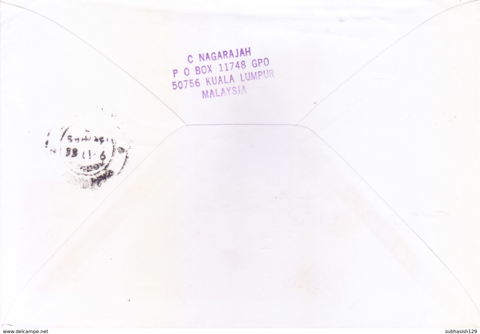 MALAYSIA : COMMERCIAL COVER POSTED FOR INDIA VIA SECOND CLASS AIRMAIL SERVICE - Malaysia (1964-...)