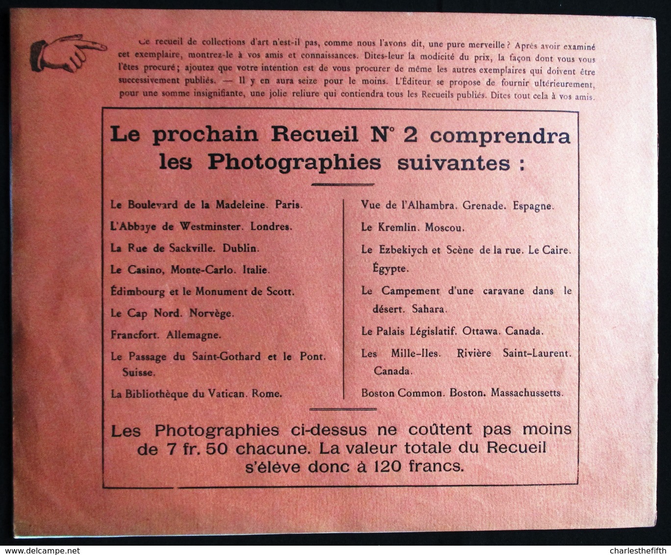 1893  PORTFOLIO DE 256 PHOTOGRAPHIES REPRODUISANT L' AZIE - L'AFRIQUE - AMERIQUE NORD ET SUD - ANCIEN ET NOUVEAU MONDE *