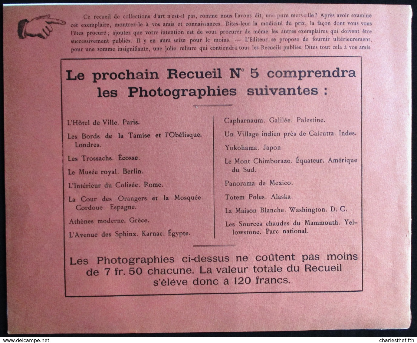 1893  PORTFOLIO DE 256 PHOTOGRAPHIES REPRODUISANT L' AZIE - L'AFRIQUE - AMERIQUE NORD ET SUD - ANCIEN ET NOUVEAU MONDE *