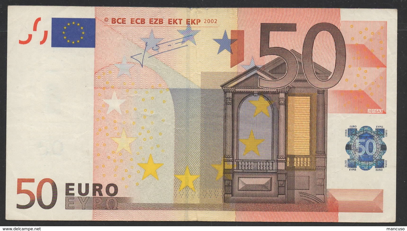 RARE 50 EURO S ITALIA  J016  - TRICHET   CIRCULATED - 50 Euro