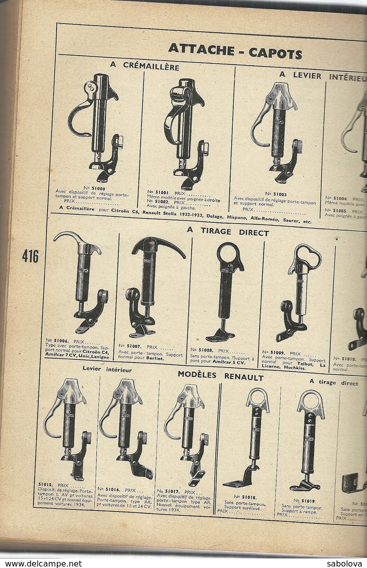 Catalogue pièces détachées automobile voiture des années 1935  816 pages voir description