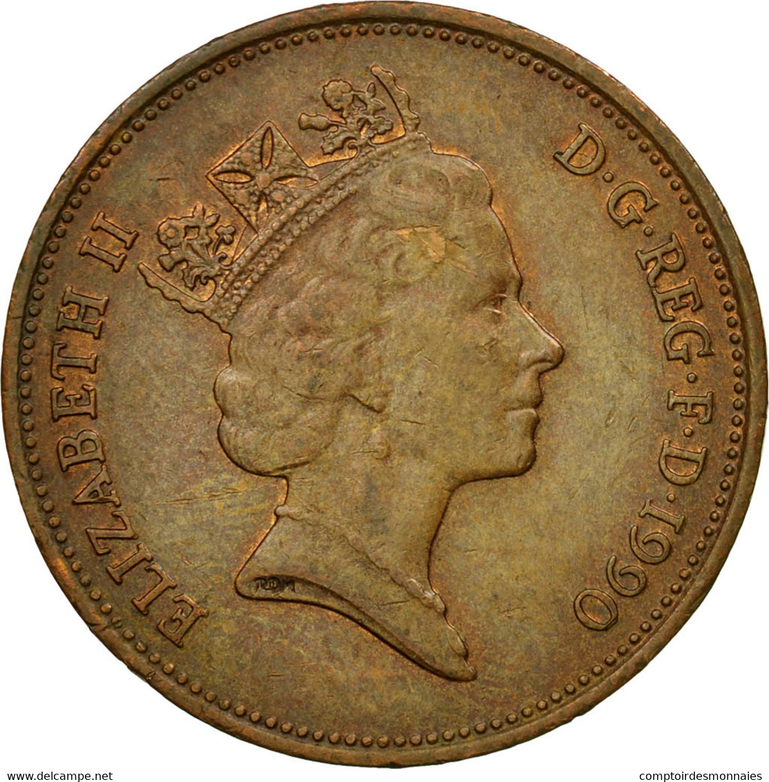 Monnaie, Grande-Bretagne, Elizabeth II, 2 Pence, 1990, TB+, Bronze, KM:936 - 2 Pence & 2 New Pence