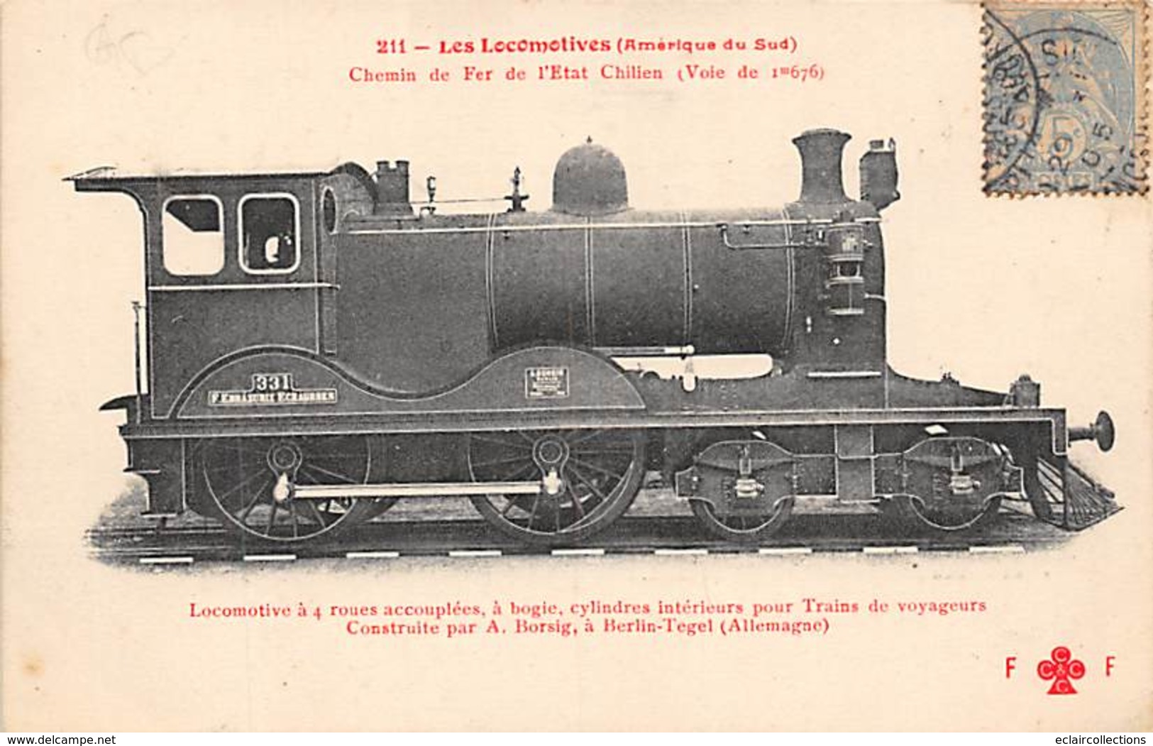 Chile. Chili        Locomotive Amérique Du Sud  Pour L'état Chilien . Fleury 213    (Voir Scan) - Chile