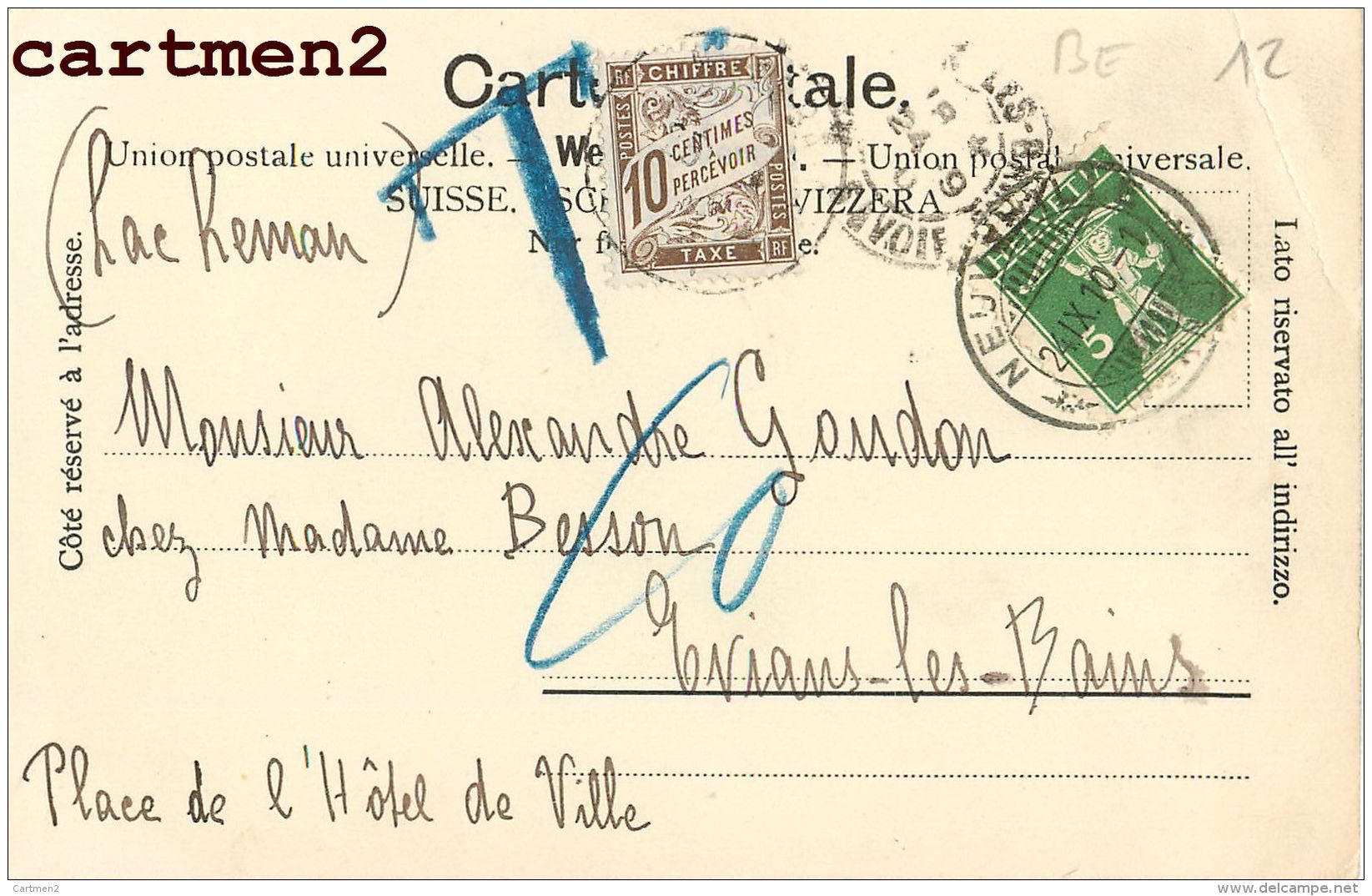 SOUVENIR DE NEUVEVILLE SUISSE 1900 - La Neuveville