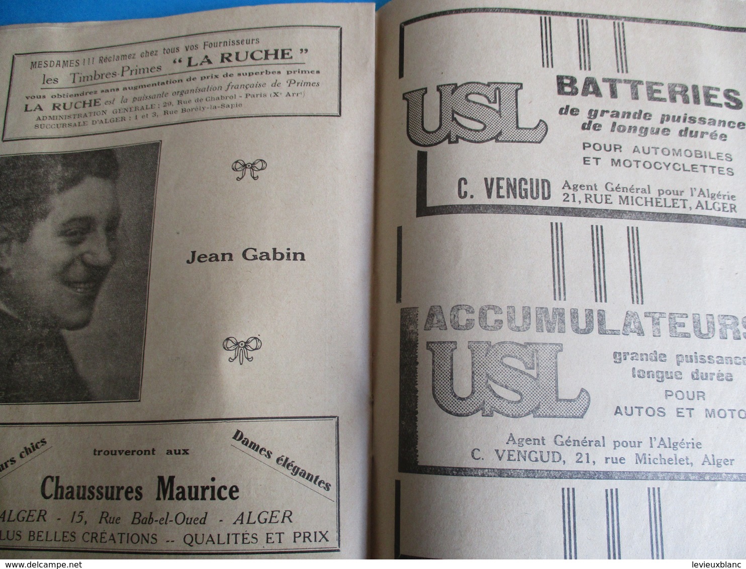 Majestic / Cinématographes J SEIBEIRRAS/ Bab el Oued/ ALGER/Jean GABIN  Vers 1930 - 1940               PROG186