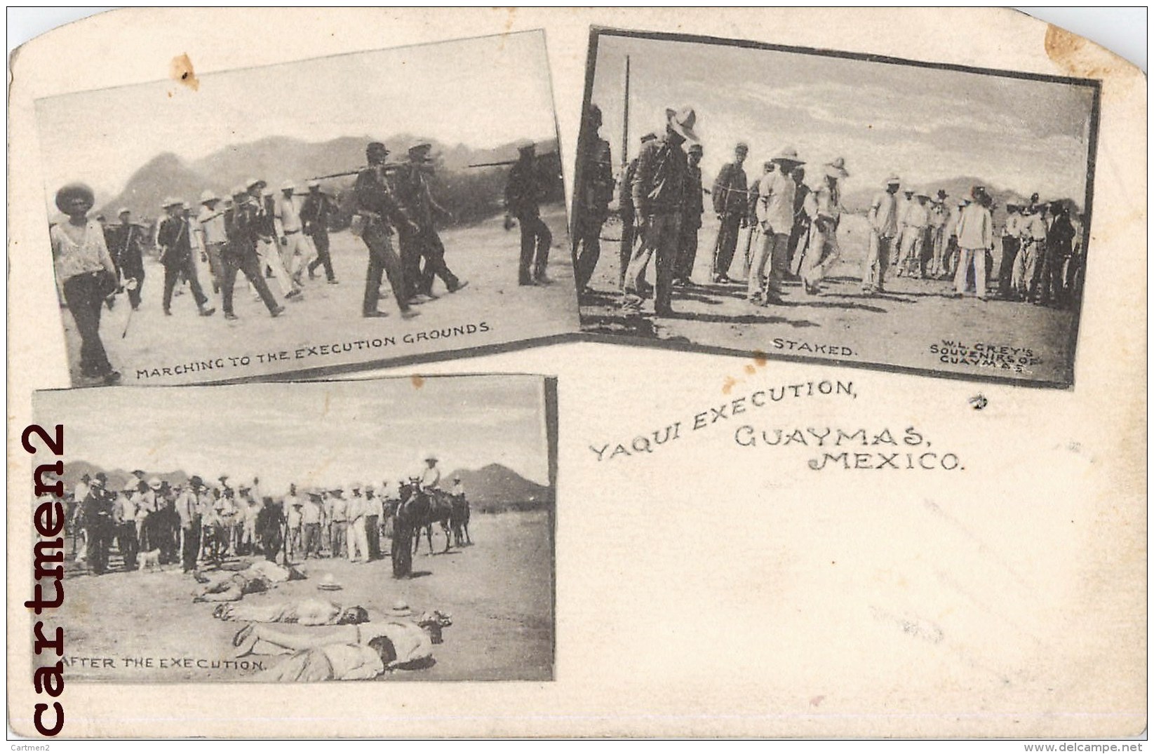 YAQUI EXECUTION GUAYMAS MEXICO GUERRE REVOLUTION DU MEXIQUE EXECUTIONS MISE A MORT SODATS GUERRE 1900 - México