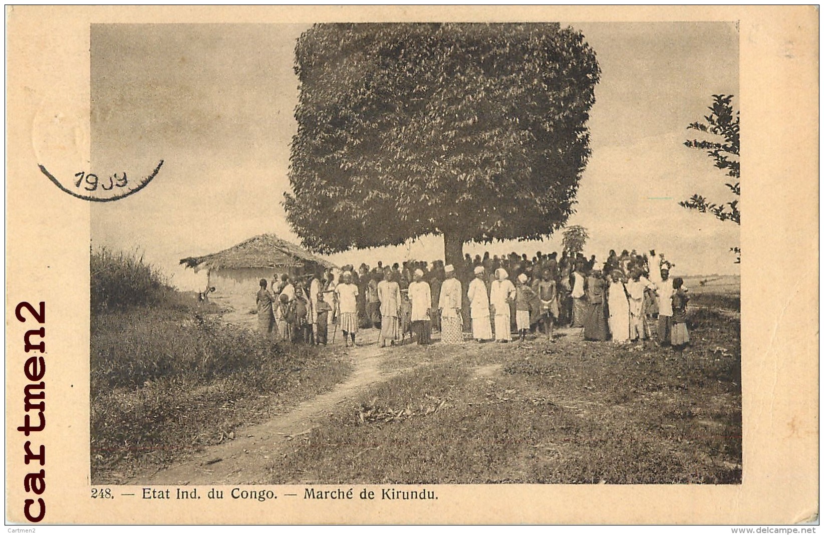 CONGO MARCHE DE KIRUNDU AFRIQUE CACHET PIERRE FIGUEREDE TEMVO ETAT INDEPENDANT DU CONGO - Autres & Non Classés