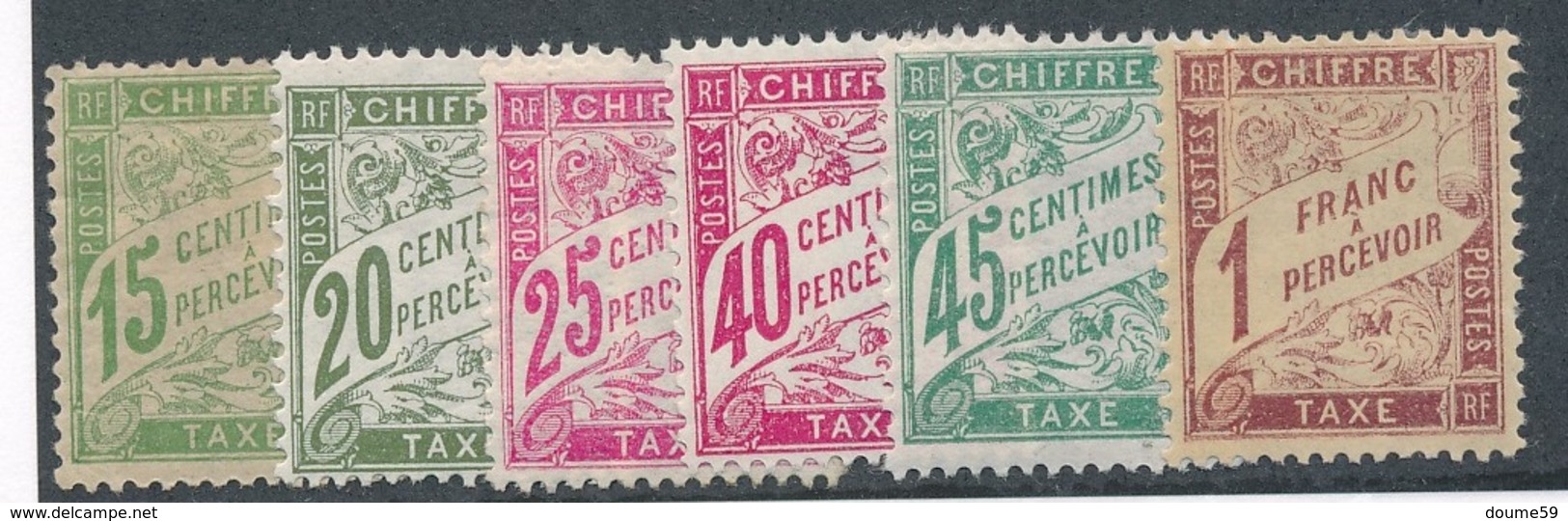 CF-169: FRANCE: Lot Avec Taxes* N°30a-31-32-35-36-40 - 1859-1959 Neufs