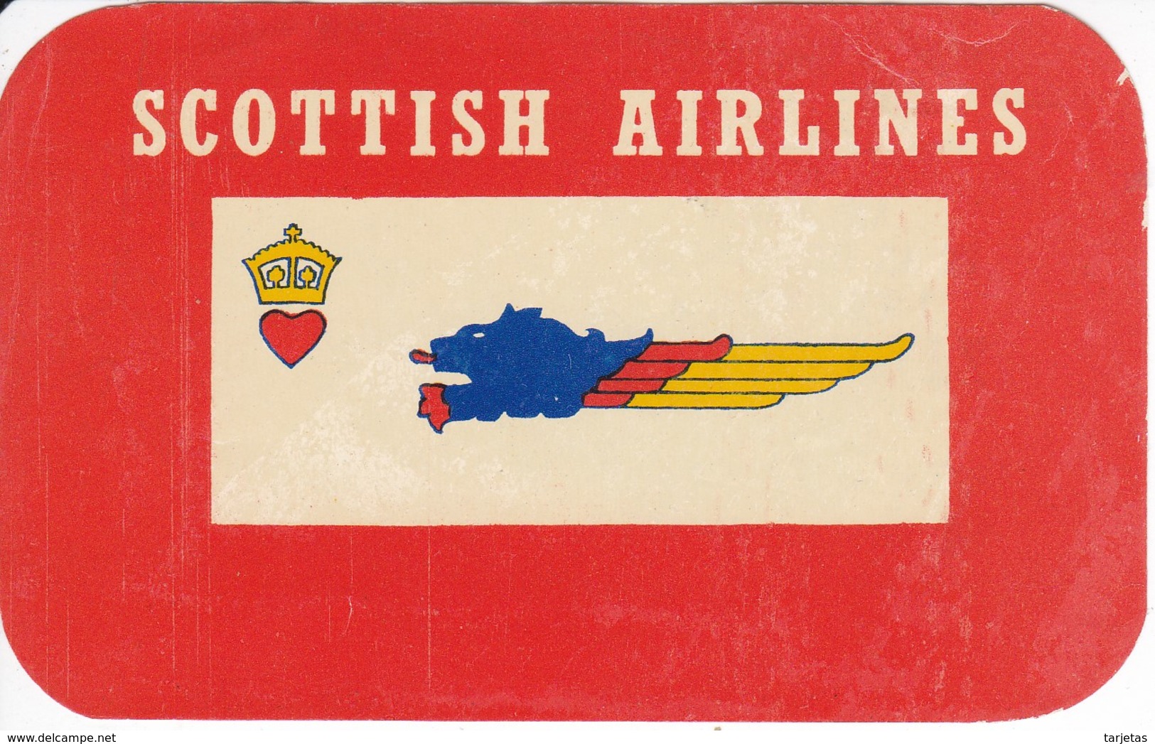 ANTIGUA ETIQUETA DE LA COMPAÑIA AEREA SCOTTISH AIRLINES (AVION-PLANE) ESCOCIA - Etichette Da Viaggio E Targhette