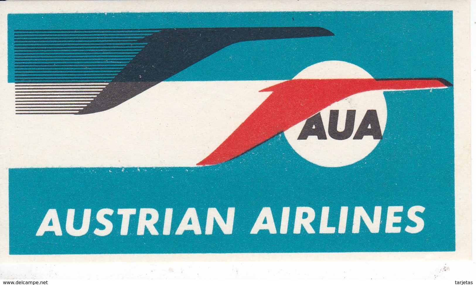 ANTIGUA ETIQUETA DE LA COMPAÑIA AEREA AUSTRIAN AIRLINES (AVION-PLANE) AUA - Etiquetas De Equipaje