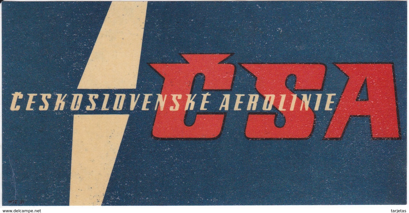 ANTIGUA ETIQUETA DE LA COMPAÑIA AEREA CESKOSLOVENSKE AEROLINIE (AVION-PLANE) CSA - Aufklebschilder Und Gepäckbeschriftung