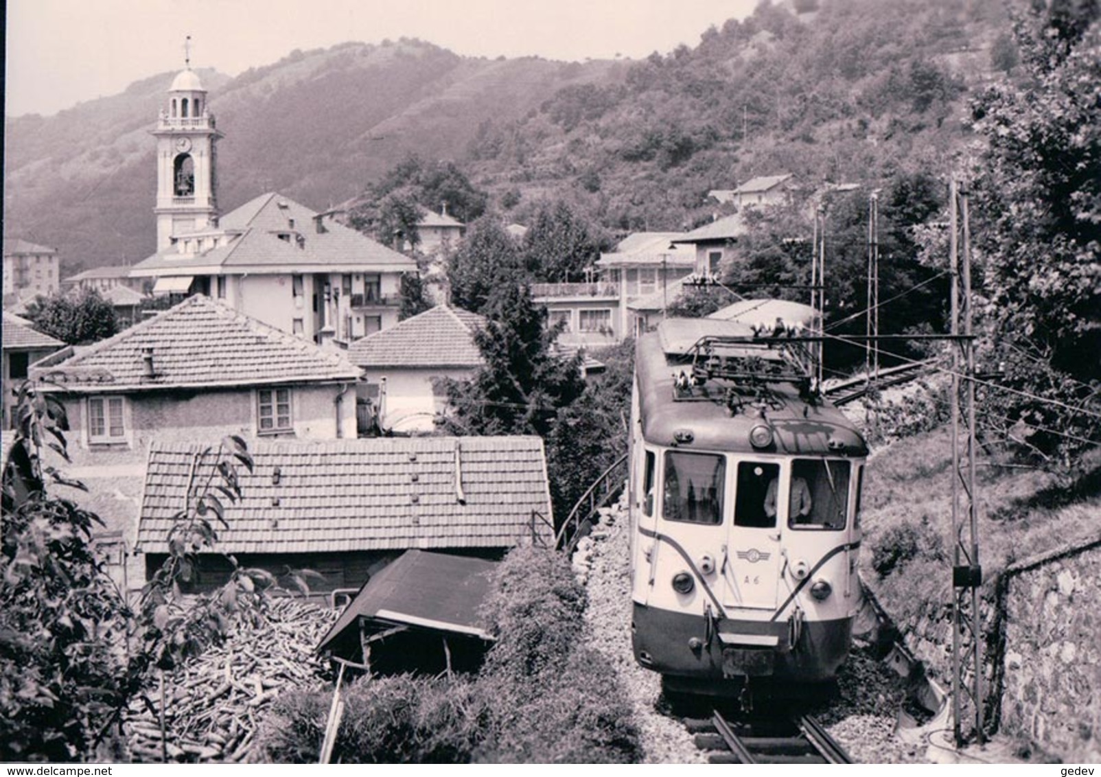 Italie, Ferrovia Genova Casella, Trains à S. Olcese-Chiesa Ex Spoleto-Norcia, Photo 1978, BVA FGC 538.6 - Treni