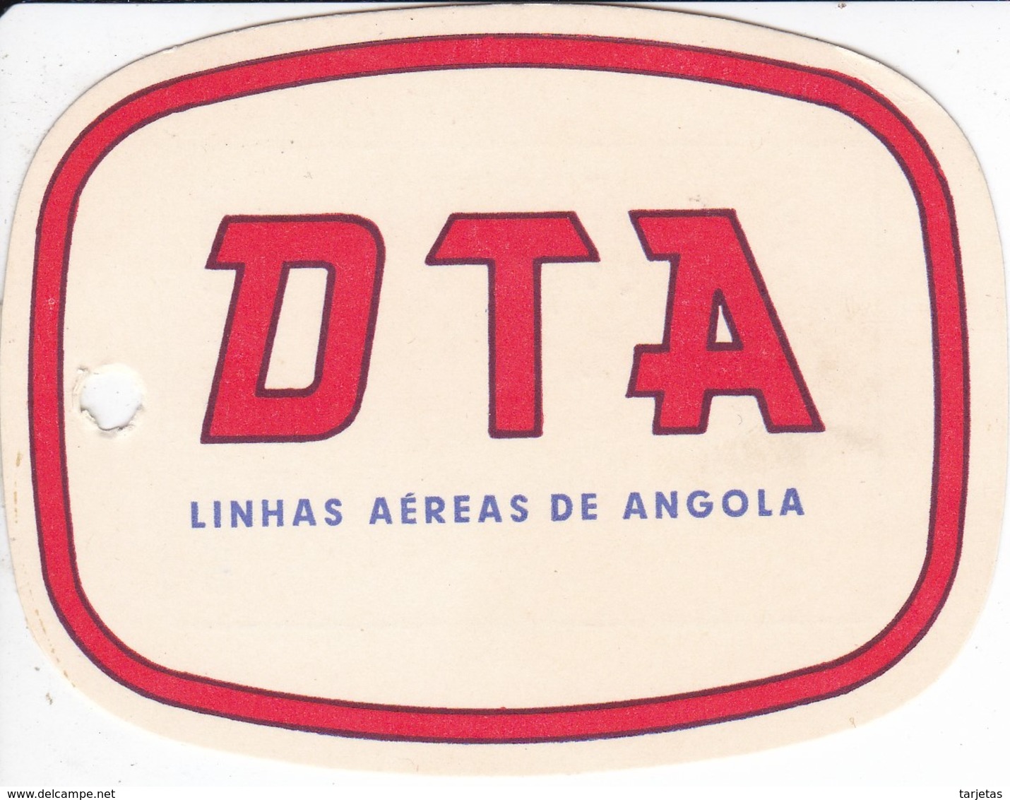 ANTIGUA ETIQUETA DE LA COMPAÑIA AEREA LINHAS AEREAS DE ANGOLA  (AVION-PLANE) DTA - Etiquetas De Equipaje