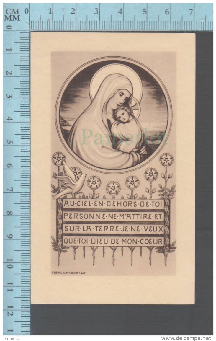 Abbaye Maredret , Belgium- 367 , Au Ciel En Dehors.. , 50 Eme - Images Religieuses Pieuses, Holy Card, Santini - Images Religieuses