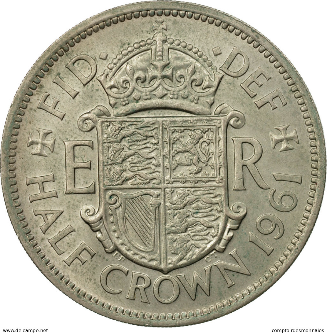 Monnaie, Grande-Bretagne, Elizabeth II, 1/2 Crown, 1961, TB+, Copper-nickel - K. 1/2 Crown