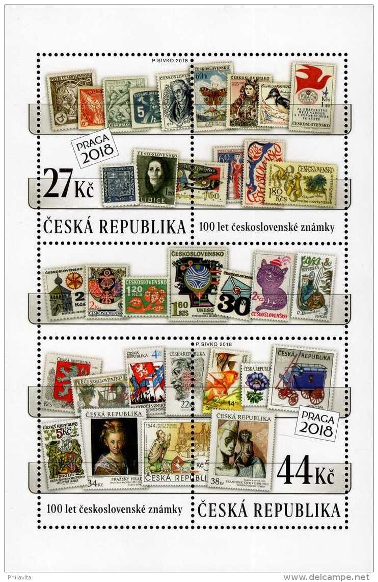 2018 Czech Rep. -100 Years Czechoslovakian Stamp - Praha 2018 - MS - MNH** MiNr.Block 69 (rg) Stamp On Stamp - Ungebraucht