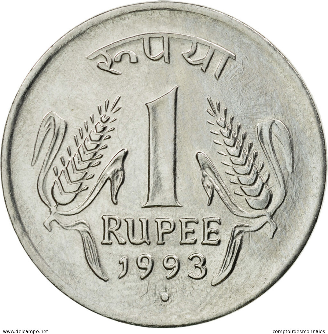 Monnaie, INDIA-REPUBLIC, Rupee, 1993, TB+, Stainless Steel, KM:92.1 - Inde