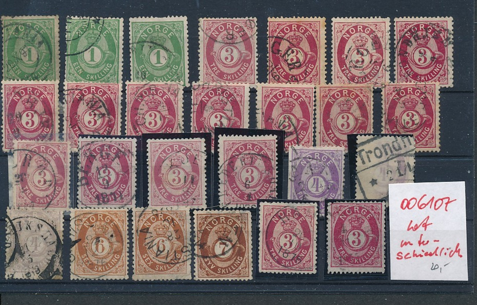 Norge Stempel/Typen - Alte Marken Lot....-unterschiedlich... (oo6107 ) Siehe Bild - Oblitérés