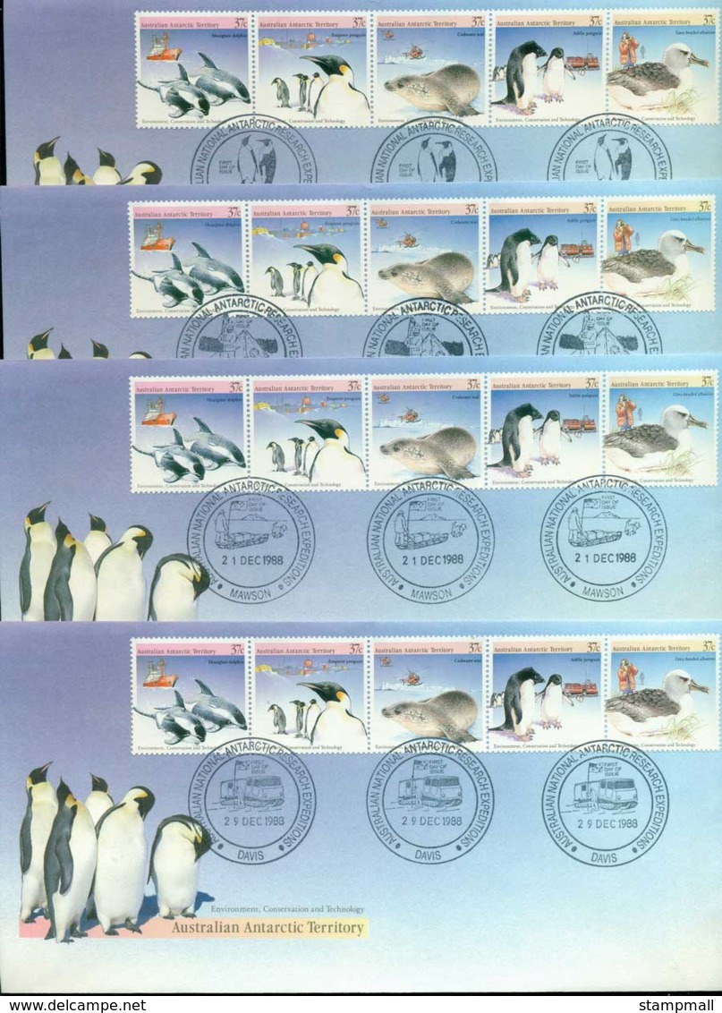 AAT 1988 Environment, Base Set 4x FDC Lot20240 - Other & Unclassified