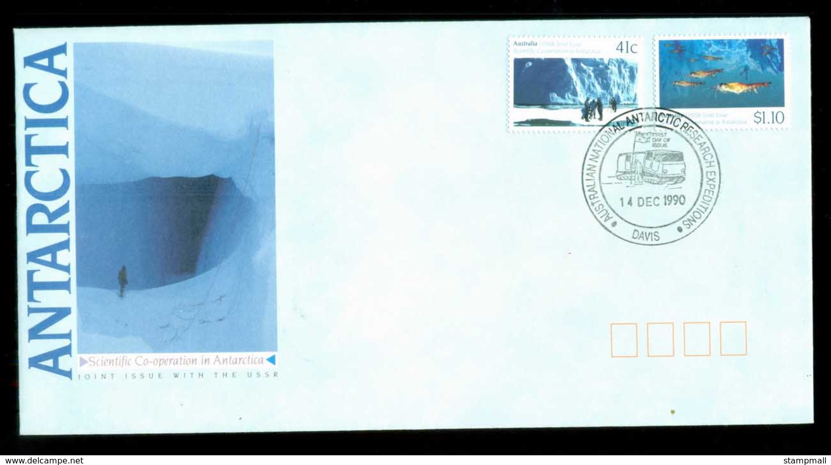 AAT 1990 Scientific Co-operation In Antarctica, Davis FDC Lot79859 - Other & Unclassified