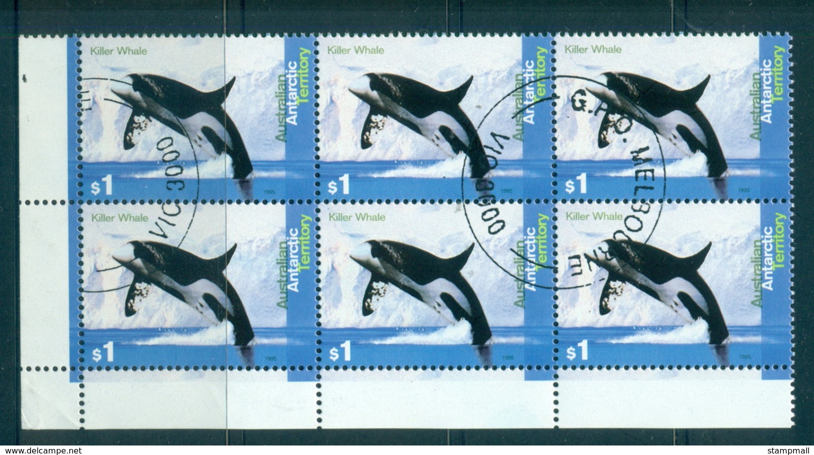 AAT 1995 Killer Whale $1 Blk 6 CTO Lot72111 - Autres & Non Classés