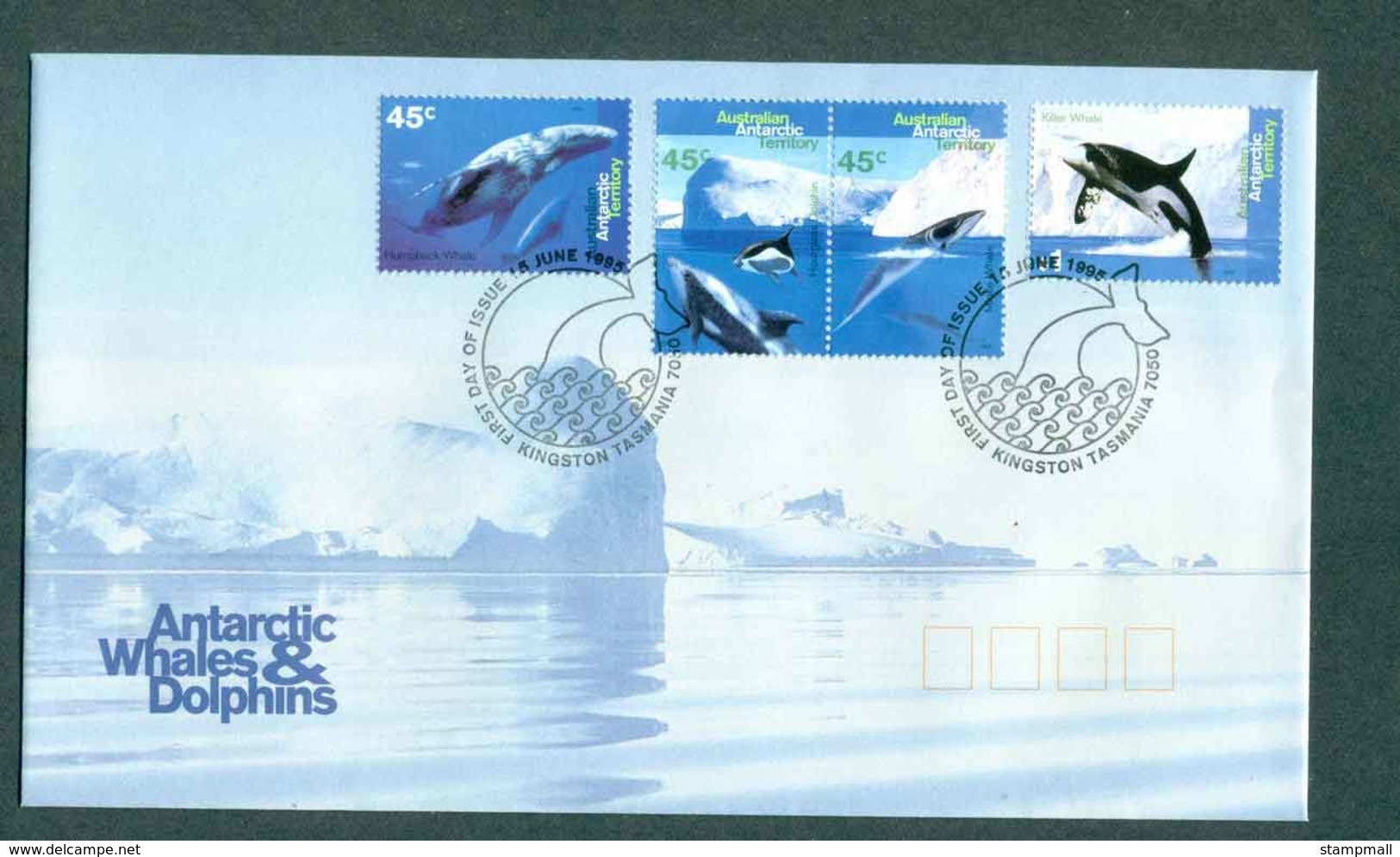 AAT 1995 Whales & Dolphins, Kingston FDC Lot51236 - Otros & Sin Clasificación