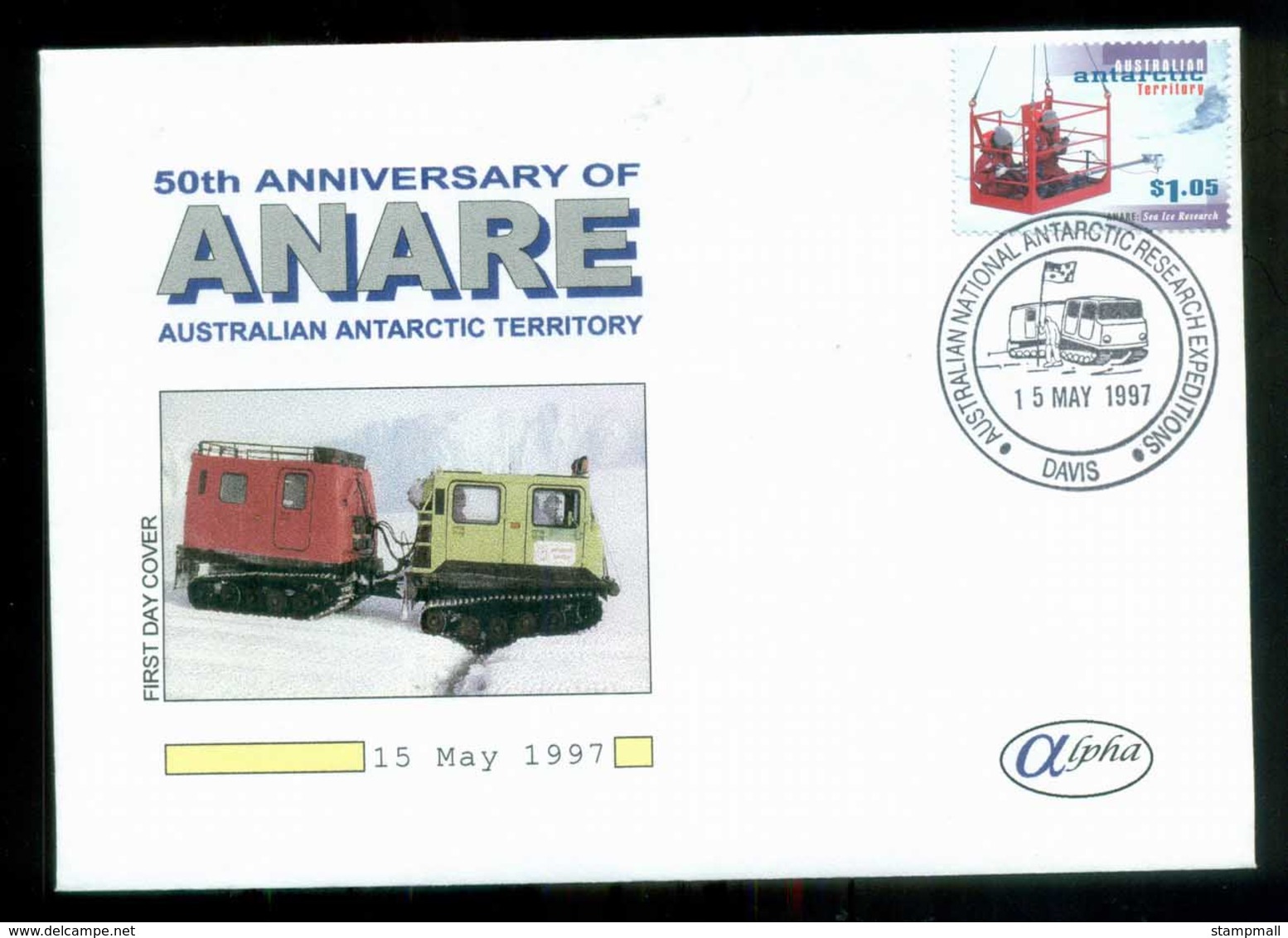 AAT 1997 ANARE, Davis, Alpha $1.05 FDC Lot79866 - Other & Unclassified