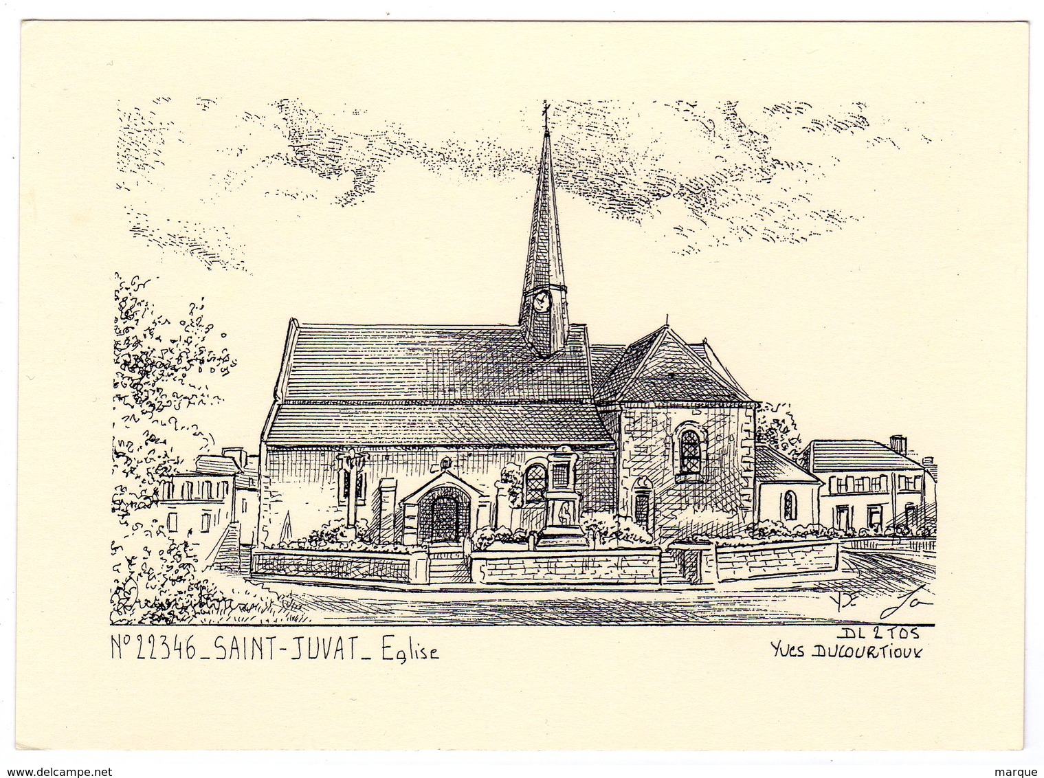 Carte Fantaisie Grand Format N° 22346 SAINT JUVAT Eglise - Saint-Juvat