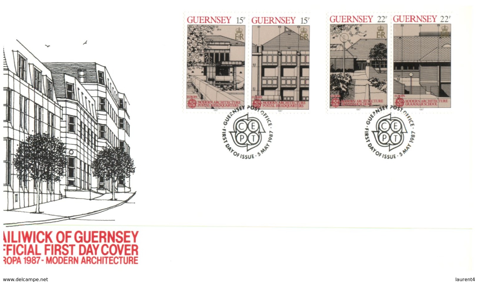 (456) Guernsey Europa FDC Cover - 1987 - 1988