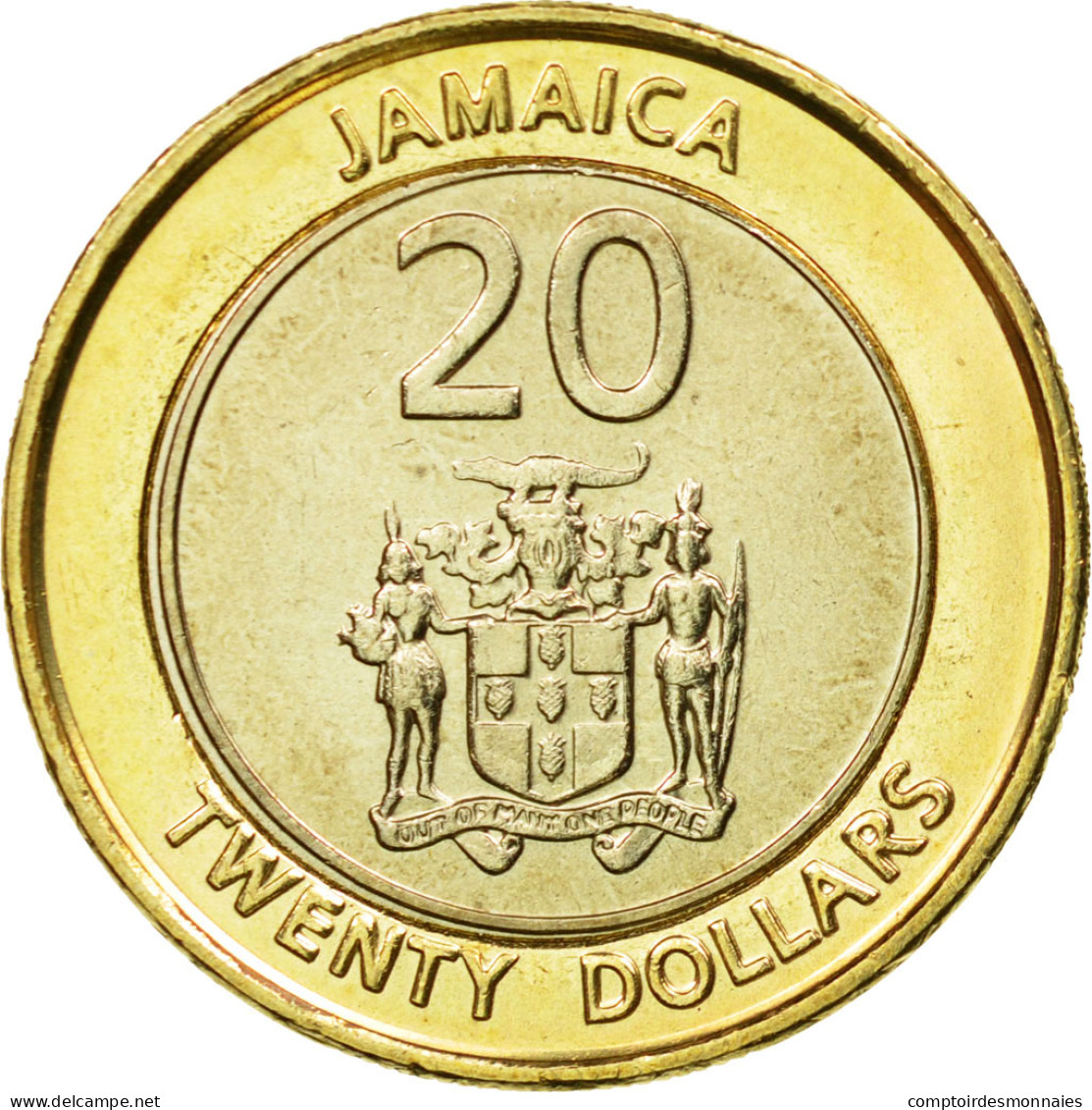 Monnaie, Jamaica, Elizabeth II, 20 Dollars, 2001, FDC, Bi-Metallic, KM:182 - Jamaica