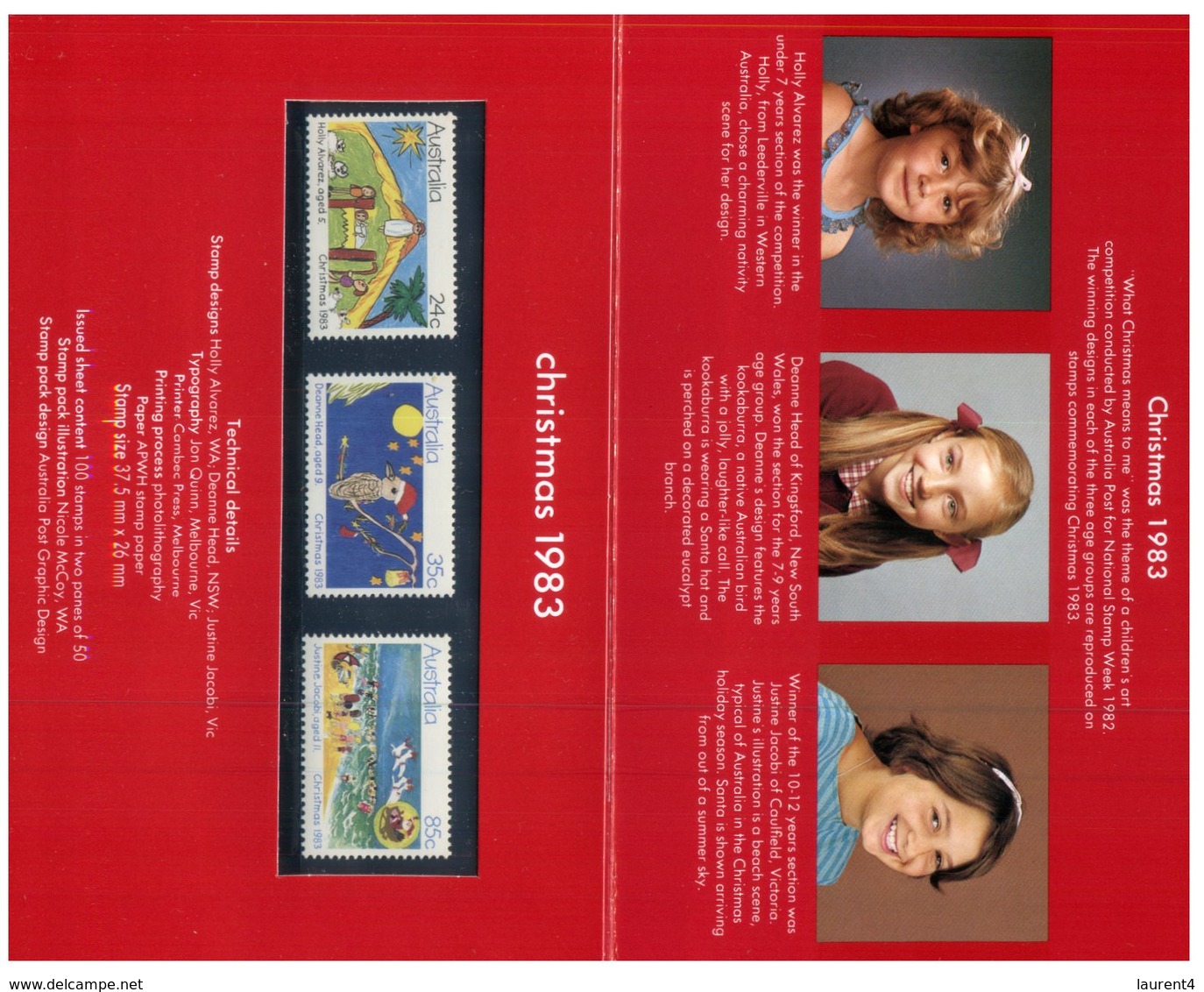 (333) Australia - Stamp Presentation Folder - Christmas 1983 - Presentation Packs