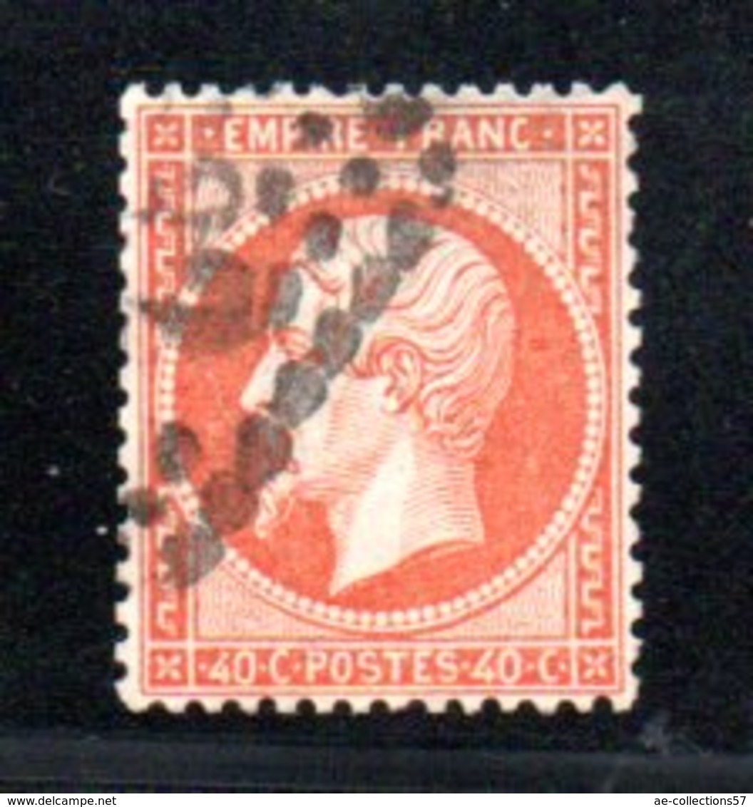France / N 23 / 40 Centimes Orange / Oblitéré / Côte 15 € - 1863-1870 Napoléon III Lauré