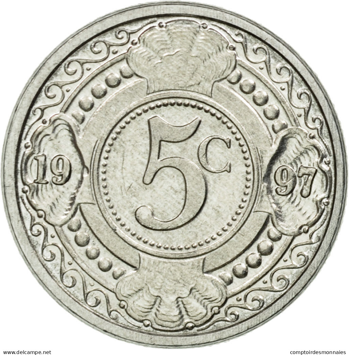 Monnaie, Netherlands Antilles, Beatrix, 5 Cents, 1997, TTB, Aluminium, KM:33 - Antilles Neérlandaises