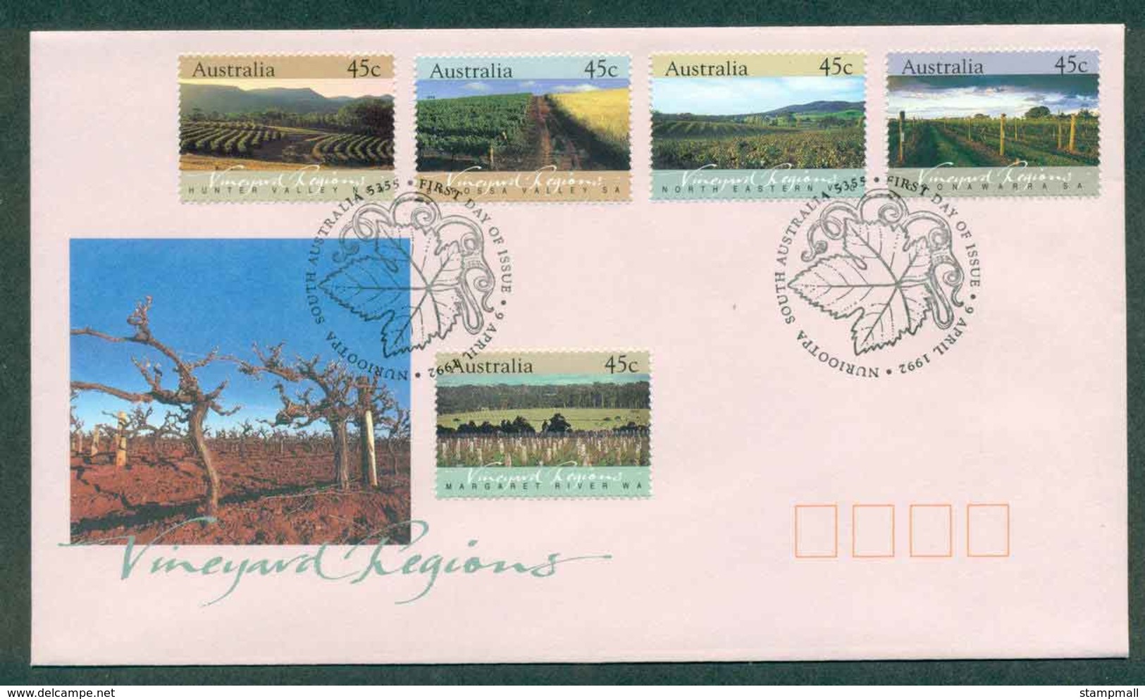 Australia 1992 Vineyard Regions, Nurioopta FDC Lot51077 - Covers & Documents