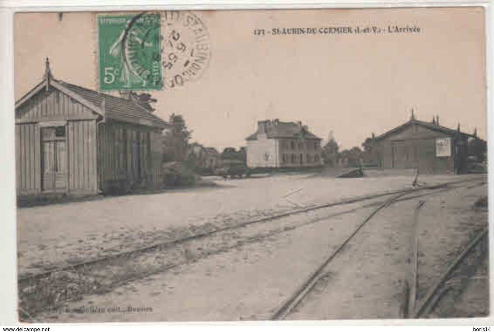 35-  200381   -  SAINT  AUBIN  Du  CORMIER  -  La Gare -  1908 - Autres & Non Classés