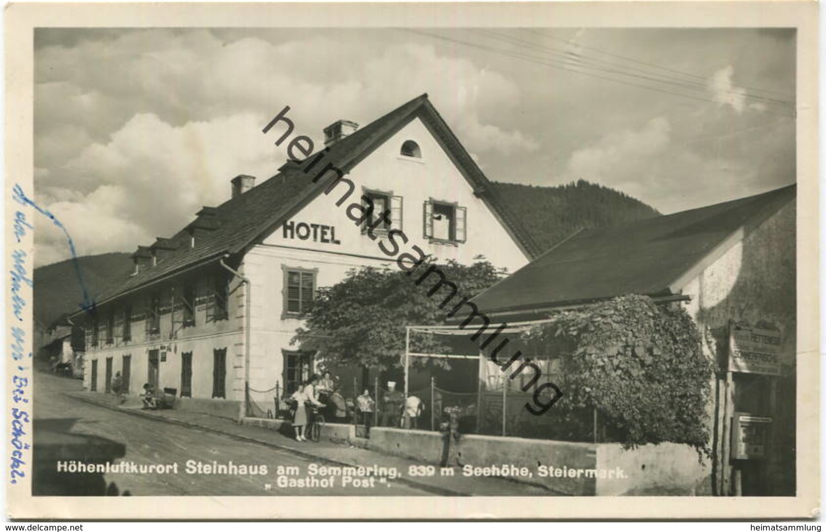 Steinhaus Am Semmering - Gasthof Post - Foto-AK - Verlag P. Ledermann Wien - Gel. 1950 - Steinhaus Am Semmering