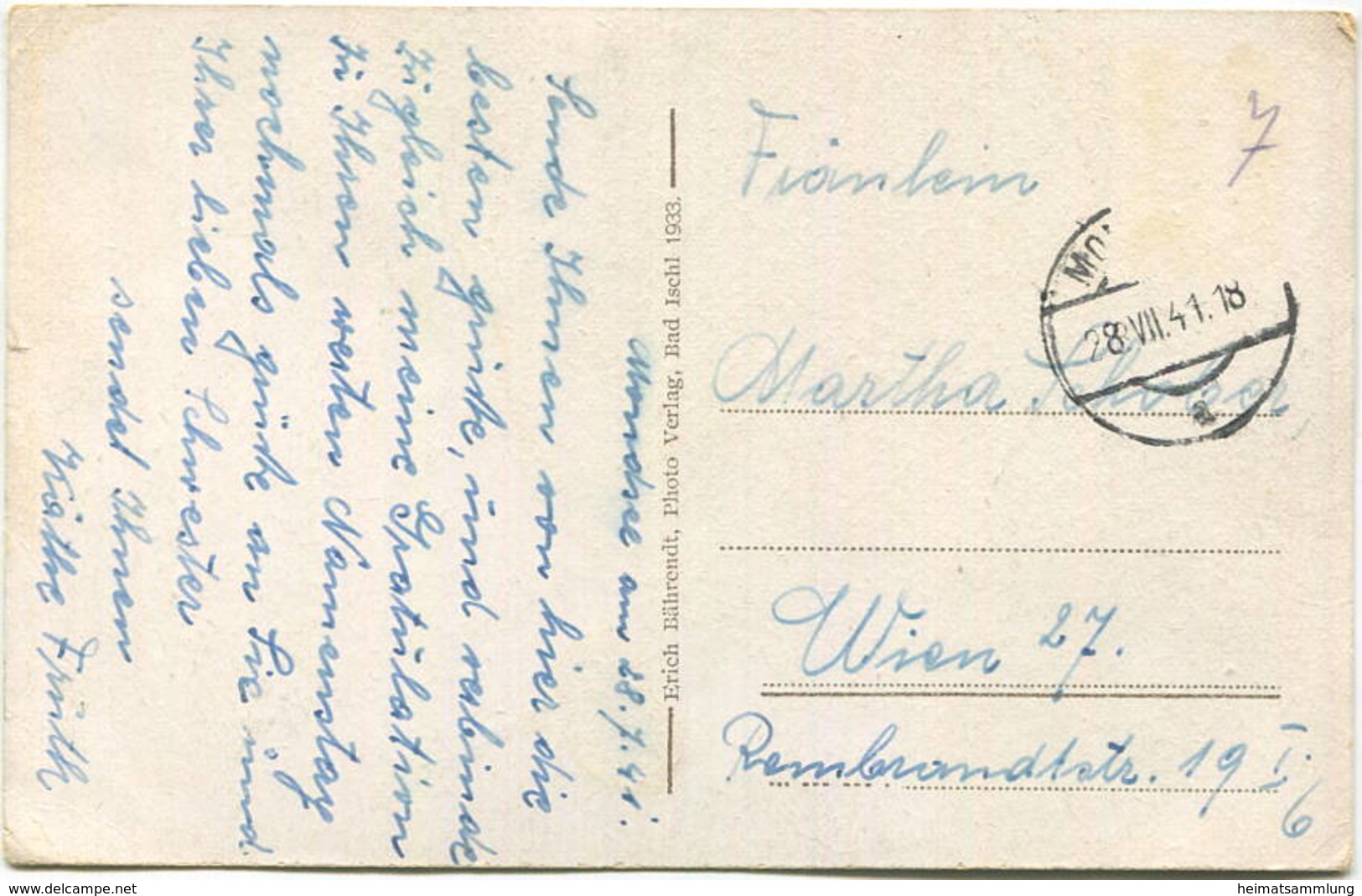 Mondsee - Verlag Erich Bährendt Bad Ischl 1933 - Gel. 1941 - Mondsee