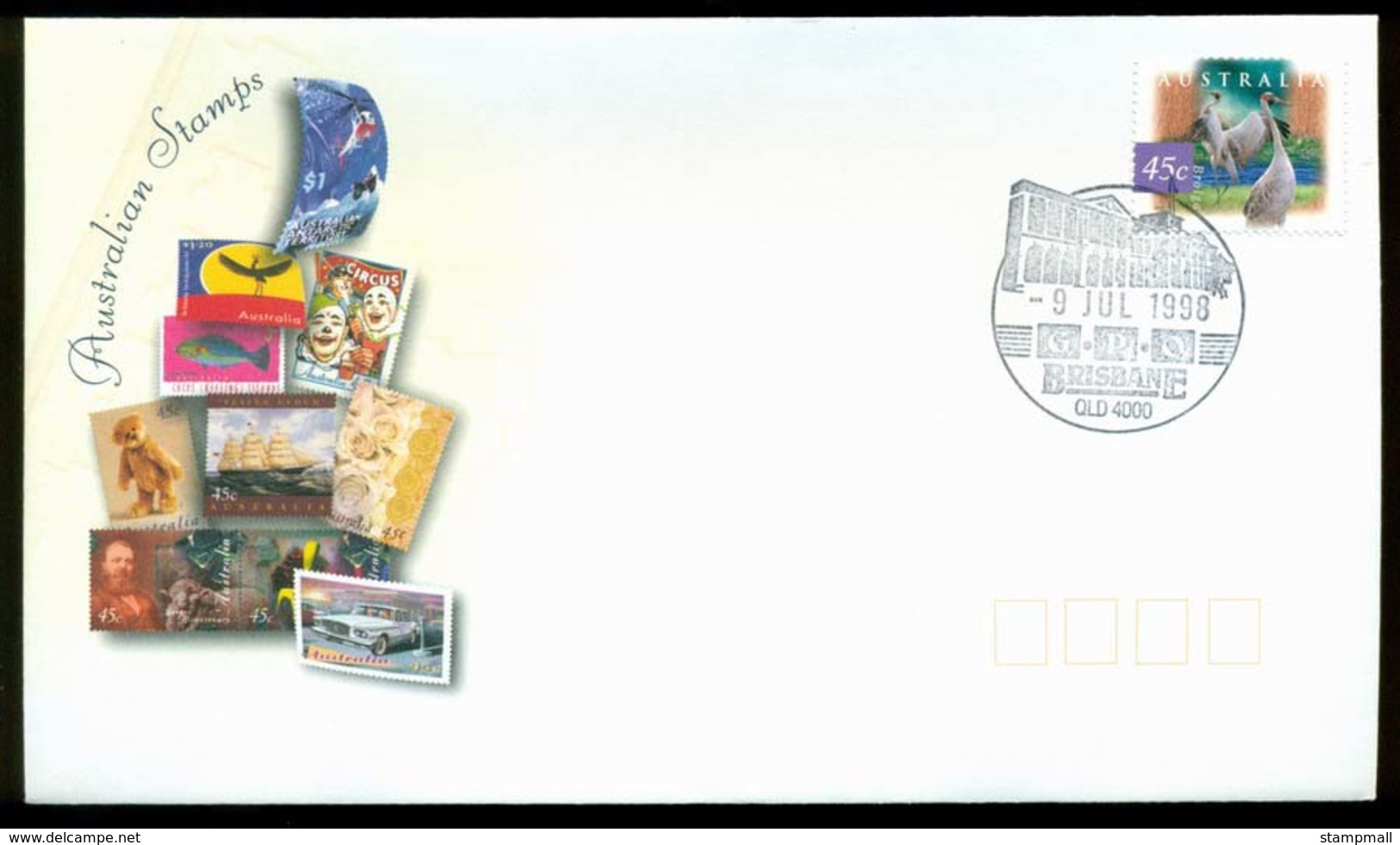 Australia 1998 45c Brolga, Brisbane GPO FDC Lot20777 - Storia Postale