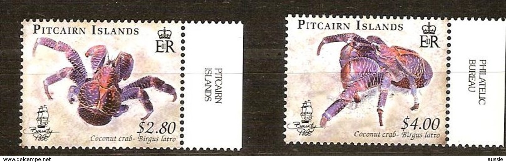 Pitcairn Islands 2009 Yvertn° 709-710 *** MNH Cote 14,50 Euro Faune Crabes Crabben - Pitcairn Islands